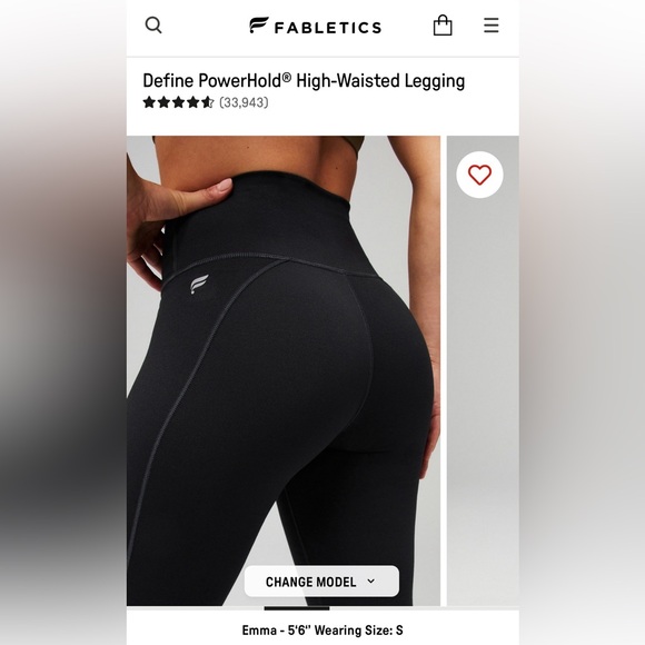 Fabletics Define High-Waisted Leggings-Medium Tall - Picture 2 of 6